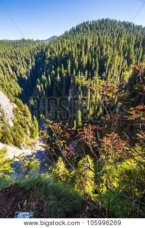 Steep Cliff In Romanian Mountains