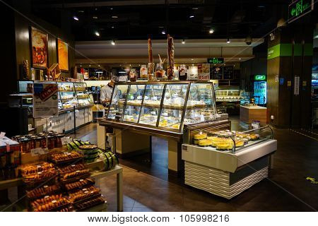 SHENZHEN, CHINA - OCTOBER 13, 2015: blt market interior. blt an acronym of 
