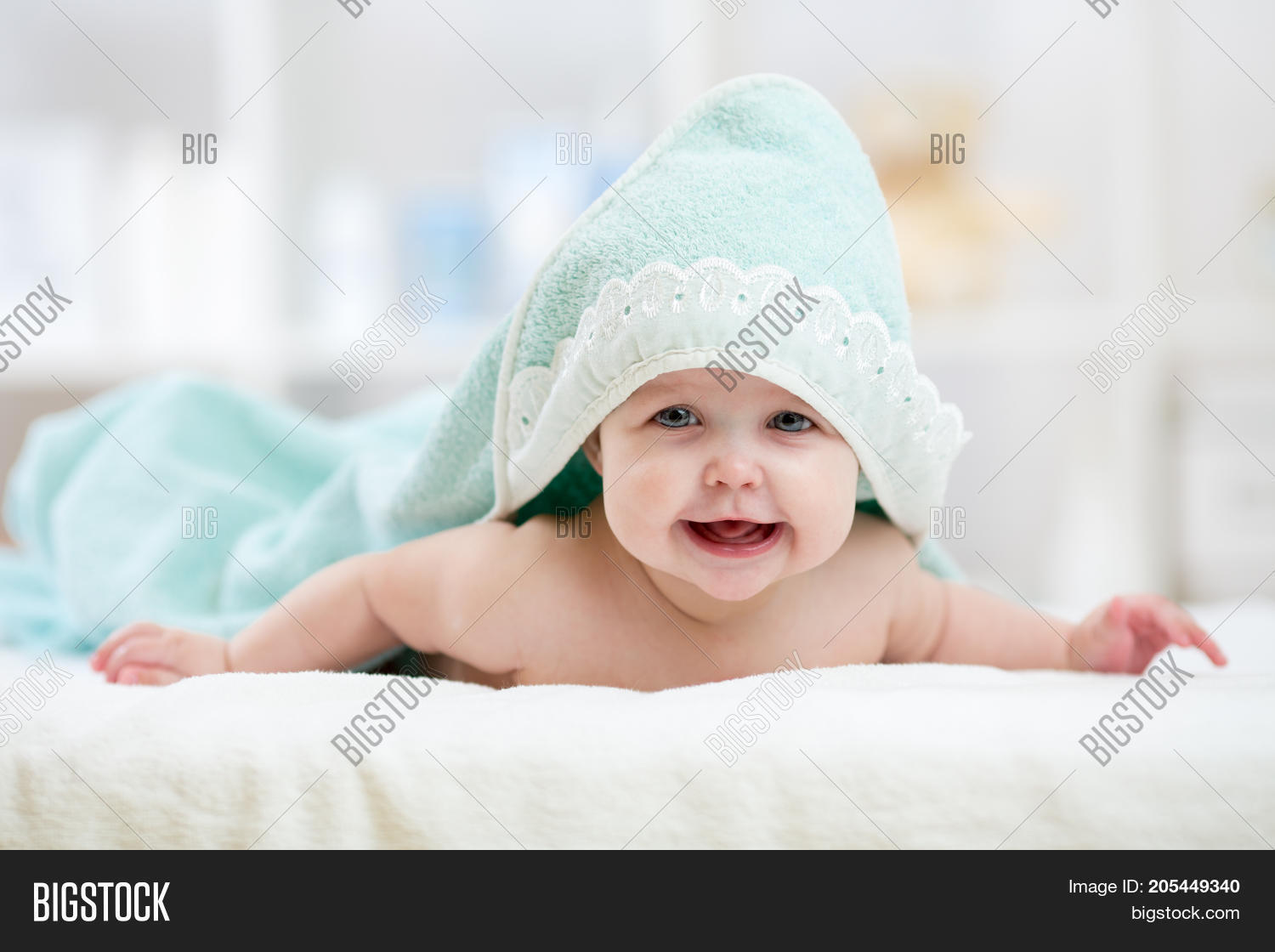 Baby Girl Under Towel Image & Photo (Free Trial) Bigstock