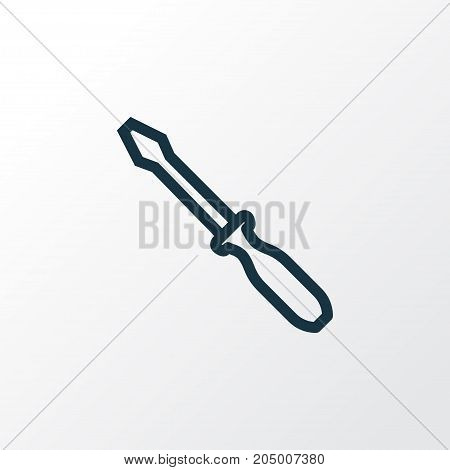Premium Quality Isolated Turn-Screw Element In Trendy Style.  Screwdriver Outline Symbol.