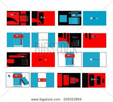 Collection of colorful business card template vector