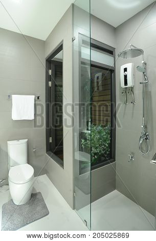 modern bathroom and towel in modern home