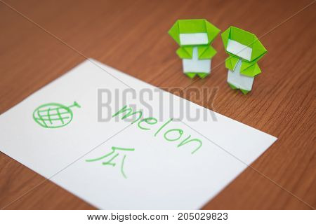 Mandarin; Learning New Language With Fruits Name Flash Cards