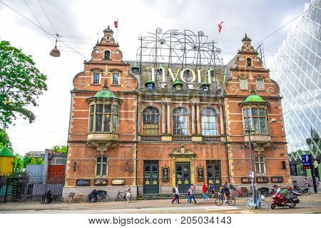 COPENHAGEN, DENMARK - JULY 20: Tivoli gardens, a famous amusement park and pleasure garden in Copenhagen, Denmark