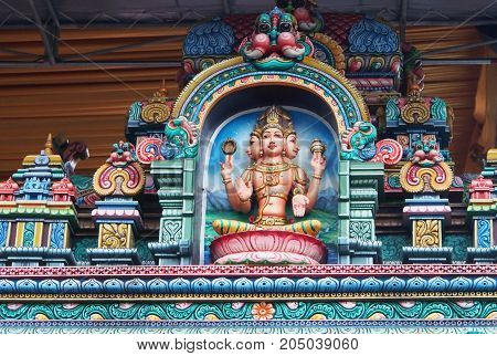 The Colorful Hindu Temple In Bangkok , Thailand