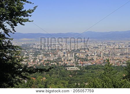 Aerial View Of Bulgarian Capital Sofia