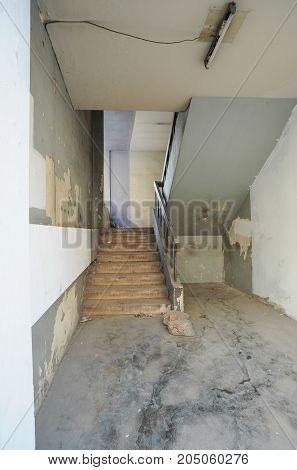 abandoned destroyed house - scary house. scary room