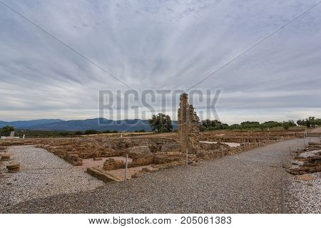 View of Old roman city of Caparra, Caceres, Extremadura, Spain