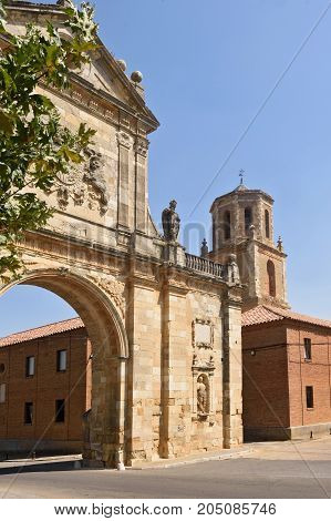 San Benito Arch In Sahagun, Way Of St. James, Leon, Spain