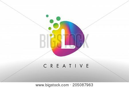 L Colorful Logo Design Shape. Purple Abstract Shape Letter Icon.