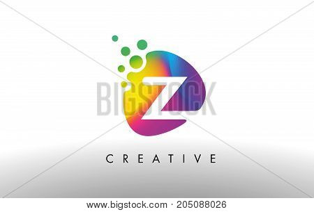 Z Colorful Logo Design Shape. Purple Abstract Shape Letter Icon.