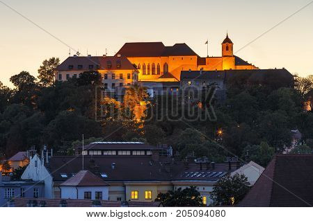 Spilberk castle as seen from the town hall tower.