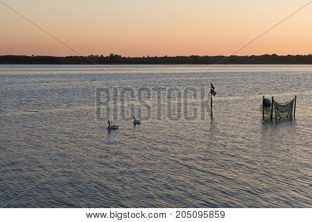 Fishing Gear in the sunset at Faaborg Denmark