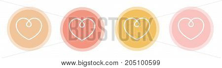 Love stamps different color on white background
