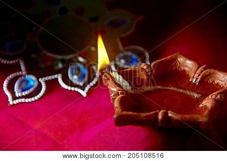 indian festival diwali  diyas rangoli happy diwali