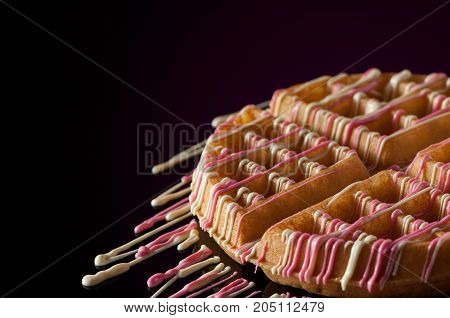 Round Cookies On A Dark Background