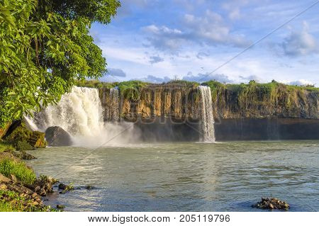 waterfall Dry Nur Daklak Province Vietnam landscape