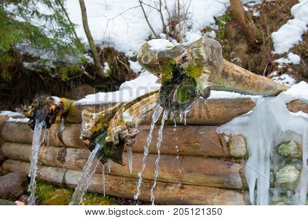 Holy spring gremyachiy Klyuch. Svyatogorye. Moscow region Sergiev Posad district village Vzglyadnevo
