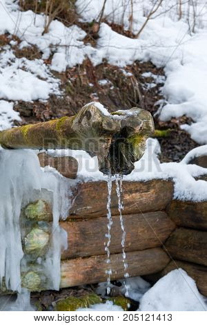 Holy spring gremyachiy Klyuch. Svyatogorye. Moscow region Sergiev Posad district village Vzglyadnevo