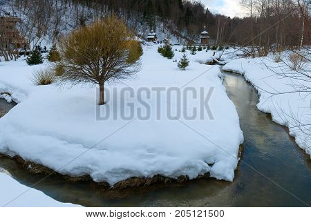 Holy spring gremyachiy Klyuch. Svyatogorye. Moscow region Sergiev Posad district village Vzglyadnevo