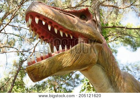 Kemer;Turkey-August 14; 2017: Tyrannosaurus rex-Late Cretaceous /150-65 million years ago. In the Dinopark