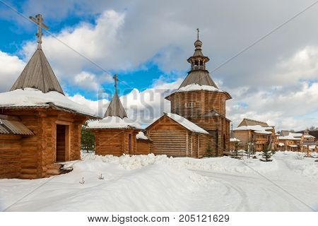 Holy spring gremyachiy Klyuch. A pilgrimage center. Svyatogorye. Moscow region Sergiev Posad district village Vzglyadnevo