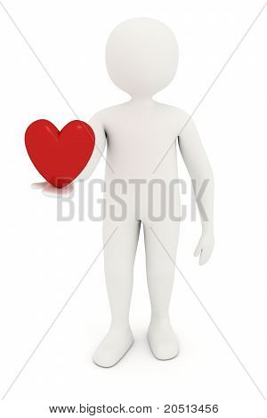 Corazón de explotación de hombre 3D