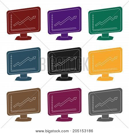 Growing graphic icon in black design isolated on white background. Conference and negetiations symbol stock vector illustration.
