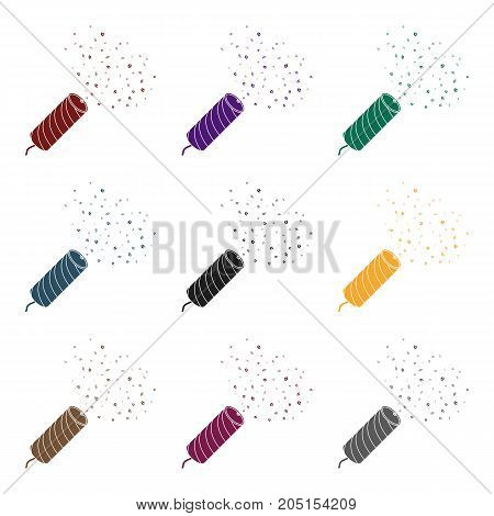 Holiday firecracker salute.Party and parties single icon in black style vector symbol stock web illustration.