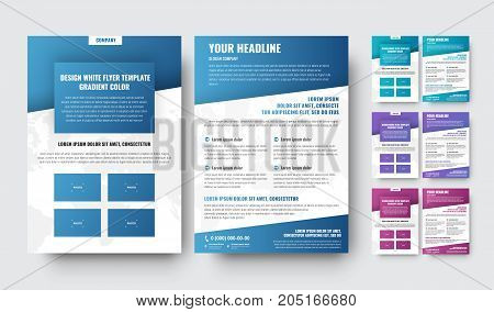 Template Of Modern Brochures With Diagonal Elements With A Gradient