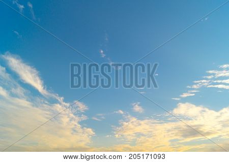 Rise and fall white clouds on the blue sky