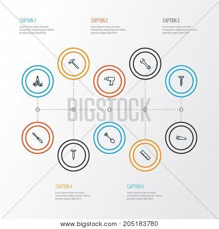 Handtools Outline Icons Set. Collection Of Multifunctional Pocket, Repair, Tool And Other Elements