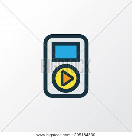 Premium Quality Isolated Player Element In Trendy Style.  Audio Colorful Outline Symbol.