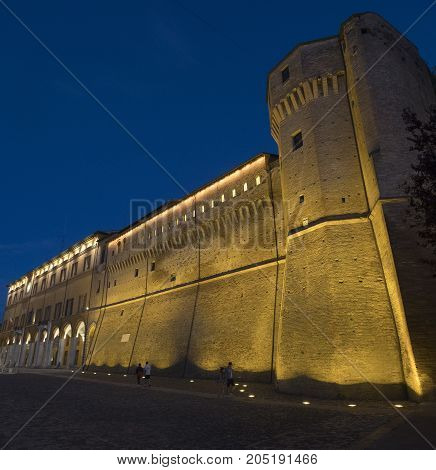 Cesena (Emilia Romagna Italy): the medieval castle in the main square of the city at evening