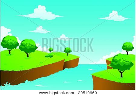 Creek Illustration Vector