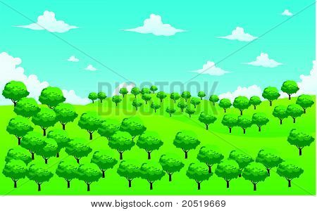 Landscape Forest Illustration Vector