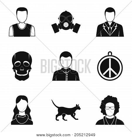 Pretender icons set. Simple set of 9 pretender vector icons for web isolated on white background