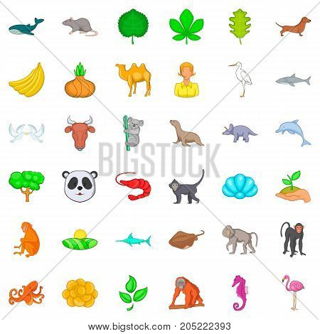 Living icons set. Cartoon style of 36 living vector icons for web isolated on white background