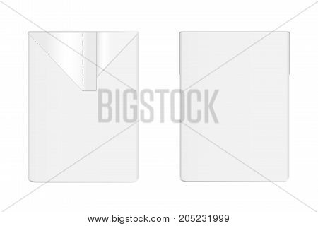 Vector 3d mock up of milk or juice box on white background. Realistic carton half liter package isolated. Template for your design. Front view.