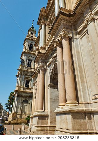 Principal Facade Of Santuario Della Beata Vergine Del Rosario. Pompei.