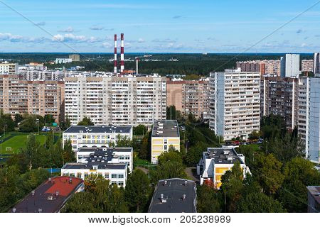 CHP pipes in Zelenograd administrative district of a Moscow, Russia