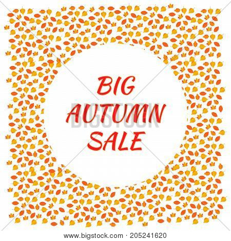 Autumn leaf foliage watercolor. Autumn sale - 85 off . Fall sale. Web banner or poster for e-commerce, on-line cosmetics shop, fashion beauty shop, store. Vector illustration. EPS 10