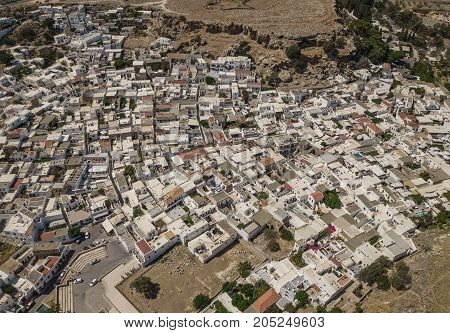 Aerial view of Lindos, Rhodes island, Greece