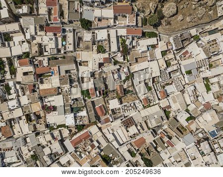 Aerial view of Lindos, Rhodes island, Greece