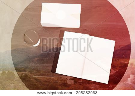 Open Book And A Box On A Round Table Toned