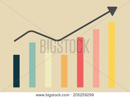 Growth colorful chart vector for business and marketing