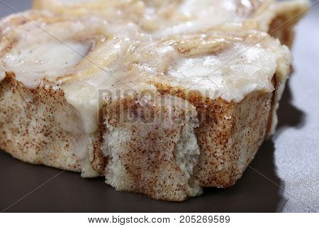 Cinnamon rolls baked fresh with icing added ready to eat