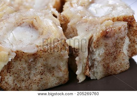 Cinnamon rolls baked fresh with icing added ready to eat