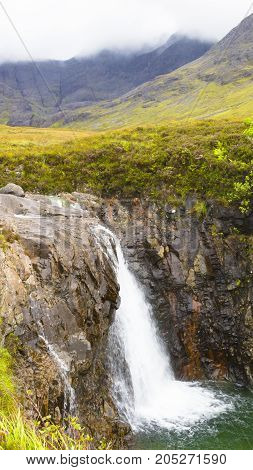 Fairy Pools view of the waterfalls Skye islalnd Scotland