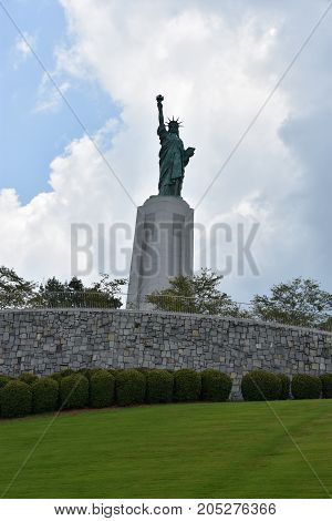 Vestavia Hills, Alabama - Jul 24: Statue Of Liberty Replica At Liberty Park In Vestavia Hills In Ala